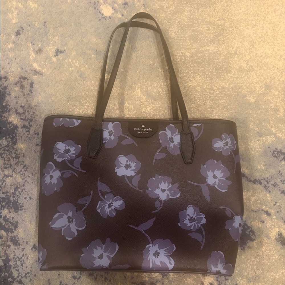 Kate Spade Black and Purple Floral Bag
